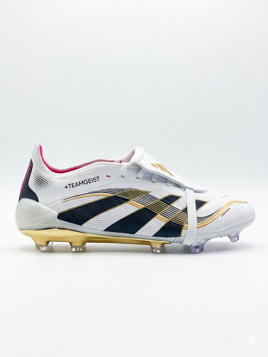 TACOS DE FÚTBOL ADIDAS 25 TEAMGEIST BLANCO CON DORADO